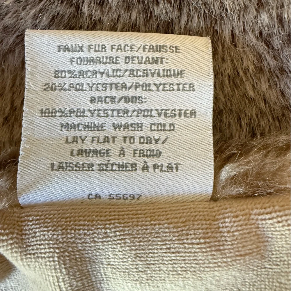 Restoration Hardware Plush Faux Fur Reversible Throw Blanket - Taupe